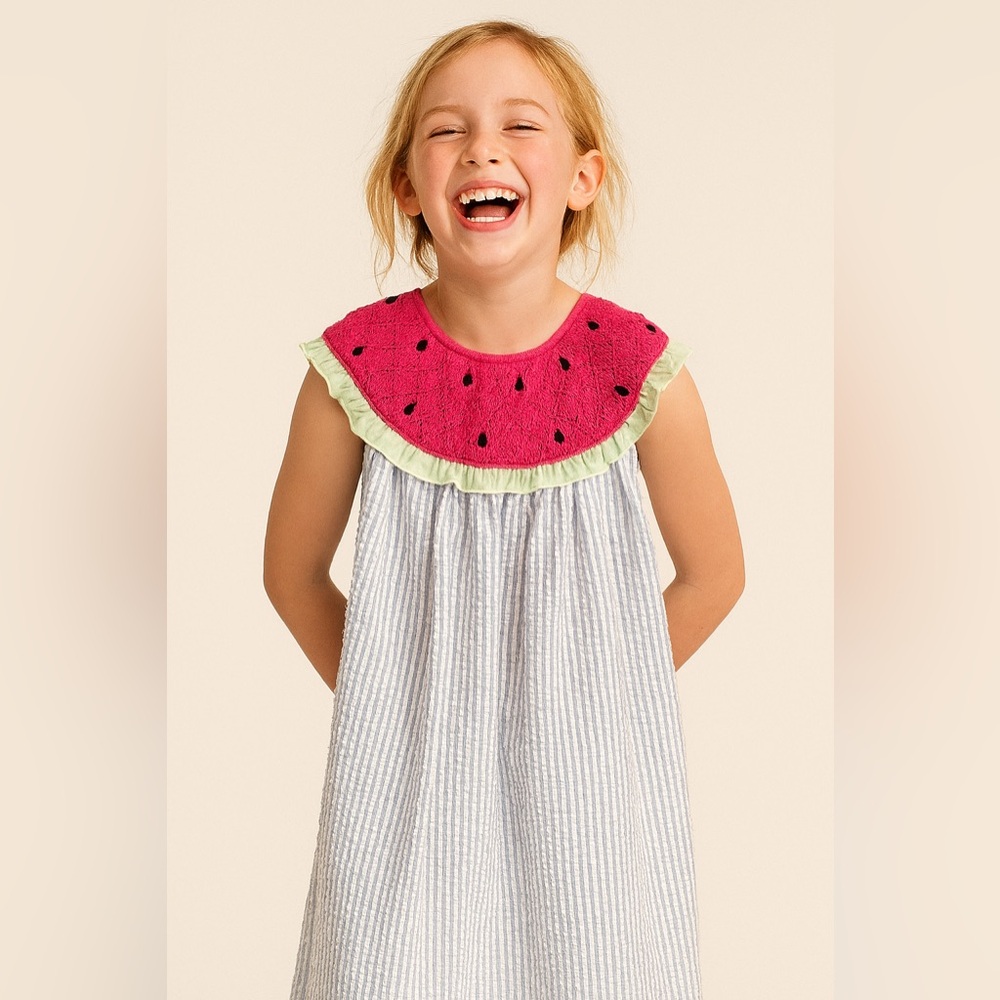 Little Bear Smocks Watermelon Collar Gingham Dress – Size 10 ARC
